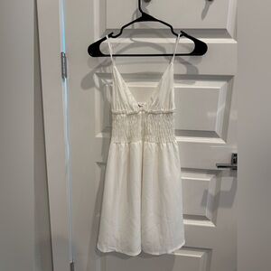 Princess Polly White Smockwaisted mini dress